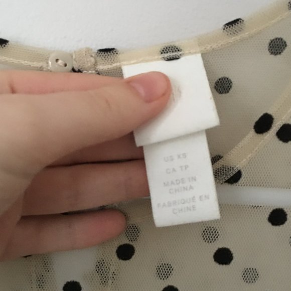 H&M Cream mesh black polka dot dress - Picture 6 of 7